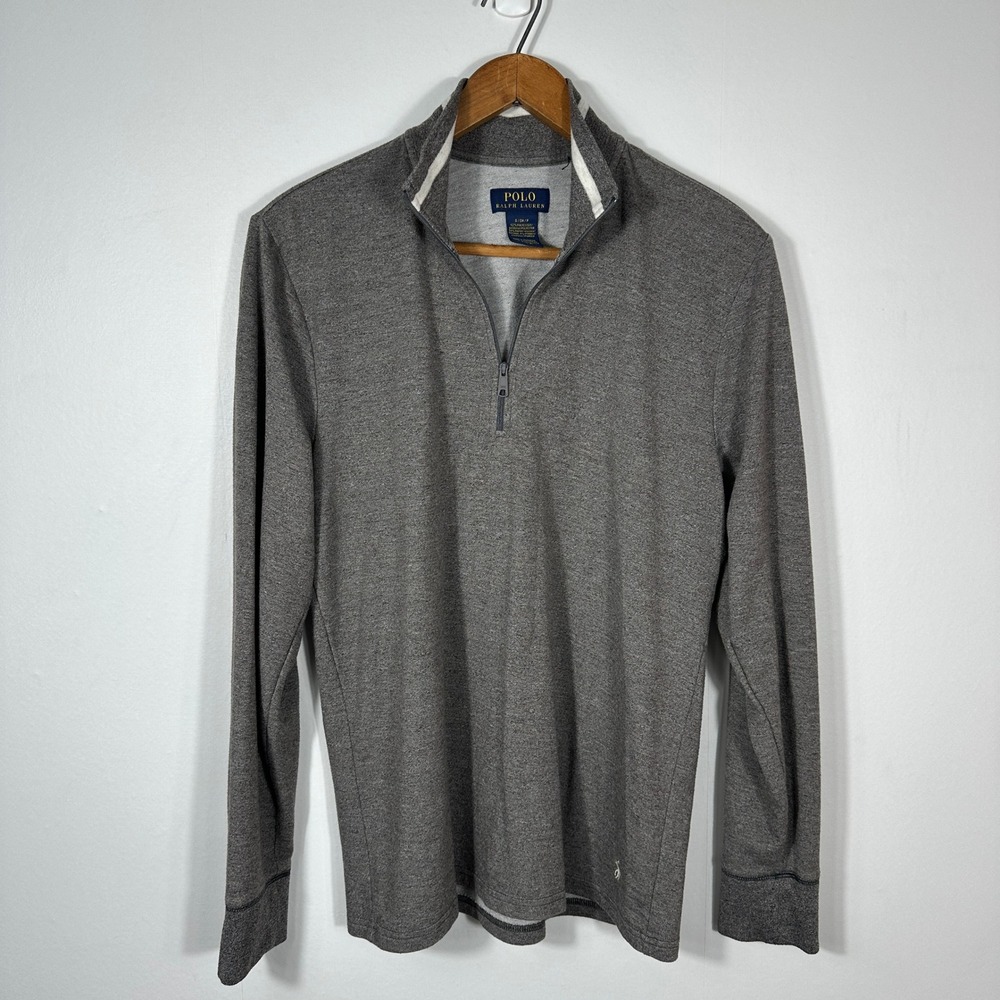 Polo Ralph Lauren‎ Quarter Zip Pullover Mens Small Gray Heathered Knit